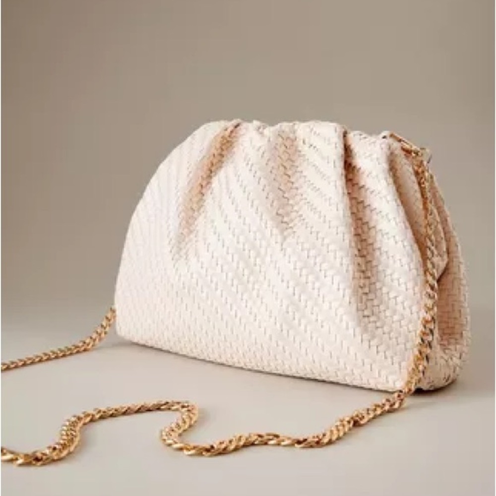 Anthropologie Frankie Woven Clutch, Ivory